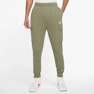 Nike Men’s Club Fleece Mid-Rise Oversized Cargo Sweatpants Green